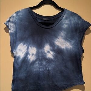Brandy Melville Blue Cap Sleeve Crop Tee